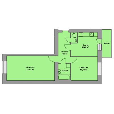 2-комнатная 66.29 м² в ЖК Східна Брама от 16 200 грн/м², Тернополь