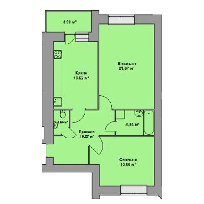 2-комнатная 69.7 м² в ЖК Східна Брама от 16 200 грн/м², Тернополь