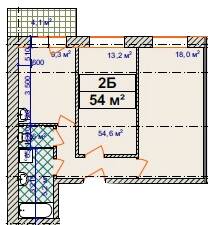 2-комнатная 54 м² в ЖК Авиатор от 12 000 грн/м², Хмельницкий