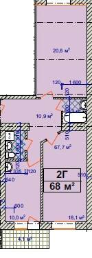 2-комнатная 68 м² в ЖК Авиатор от 14 500 грн/м², Хмельницкий