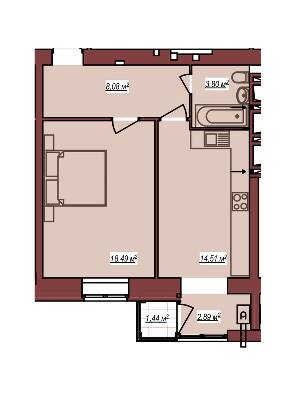 1-комнатная 48.2 м² в ЖК Дом Чехова от 12 500 грн/м², г. Каменец-Подольский