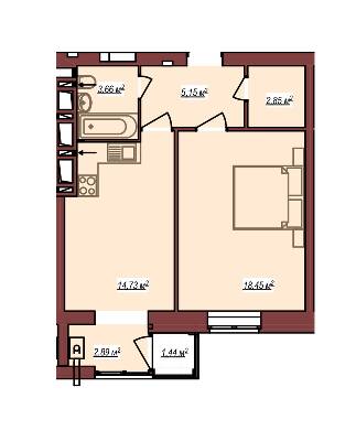 1-комнатная 48.12 м² в ЖК Дом Чехова от 11 500 грн/м², г. Каменец-Подольский