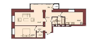 2-комнатная 79.99 м² в ЖК Дом Чехова от 13 500 грн/м², г. Каменец-Подольский