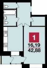 1-комнатная 42.88 м² в ЖК Сагайдачный от 10 500 грн/м², Хмельницкий