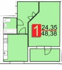 1-комнатная 48.38 м² в ЖК Новая Линия от 10 500 грн/м², Хмельницкий