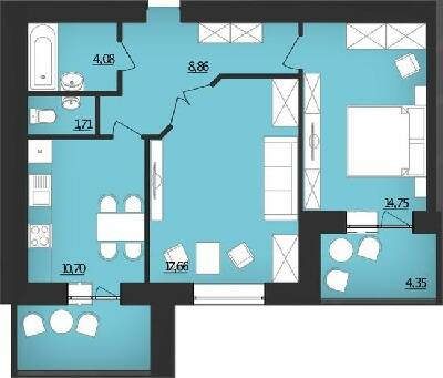 2-комнатная 67.34 м² в ЖК Комфорт от 15 000 грн/м², Хмельницкий