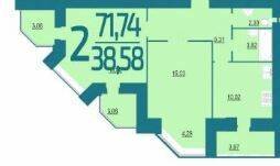 2-кімнатна 71.74 м² в ЖК Левада від 8 000 грн/м², Хмельницький