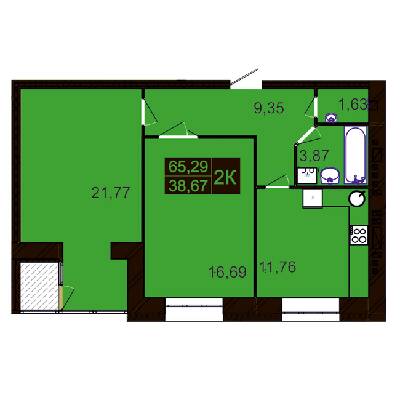 2-кімнатна 65.29 м² в ЖК Millennium Hills від 15 000 грн/м², Хмельницький