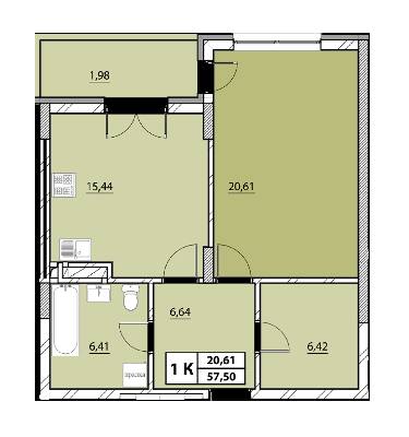 1-комнатная 57.5 м² в ЖК Гиацинт-Люкс от 42 000 грн/м², Львов