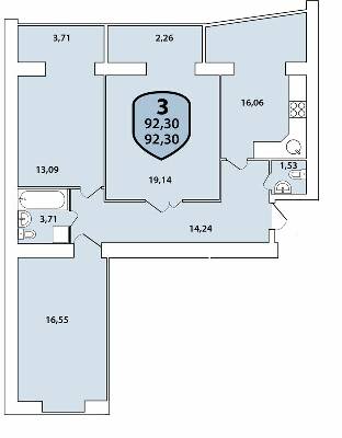 3-кімнатна 92.3 м² в ЖК Олімпійський від 9 300 грн/м², Хмельницький