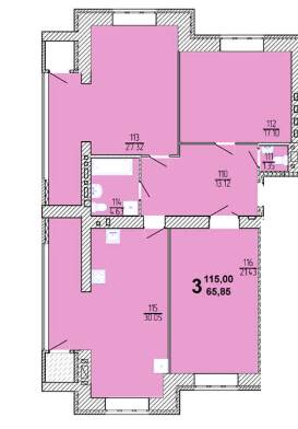 3-комнатная 115 м² в ЖК Амстердам от 18 000 грн/м², Хмельницкий