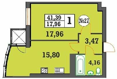 1-комнатная 41.39 м² в ЖК Над Бугом от 13 200 грн/м², Хмельницкий