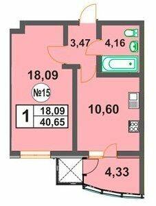 1-комнатная 40.65 м² в ЖК Над Бугом от 13 200 грн/м², Хмельницкий