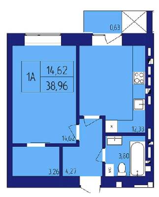 1-комнатная 38.96 м² в ЖК Варшавський от застройщика, г. Нетешин