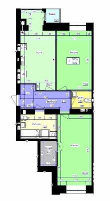 2-комнатная 81.13 м² в ЖК Парковый Лайф от 14 500 грн/м², г. Волочиск