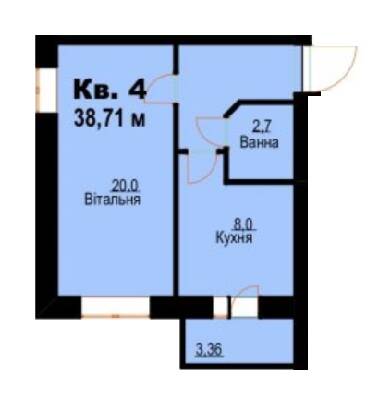 1-кімнатна 38.71 м² в ЖК на вул. Молодіжна, 26 від 9 000 грн/м², м. Кам`янець-Подільський