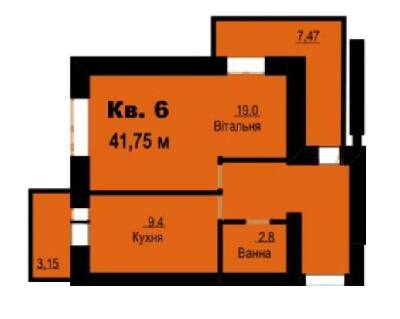 1-комнатная 41.75 м² в ЖК на ул. Молодежная, 26 от 9 000 грн/м², г. Каменец-Подольский