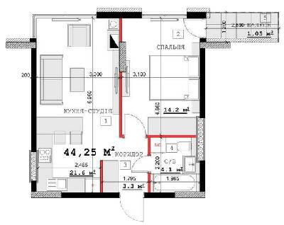 1-кімнатна 44.25 м² в ЖК на вул. Суворова, 14, 16Б, 16В від 12 000 грн/м², м. Кам`янець-Подільський