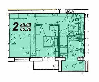 2-комнатная 66.34 м² в ЖК Нова Будова от 13 800 грн/м², г. Каменец-Подольский
