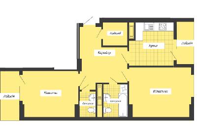 2-кімнатна 68.33 м² в ЖК Crystal River від 10 300 грн/м², Івано-Франківськ