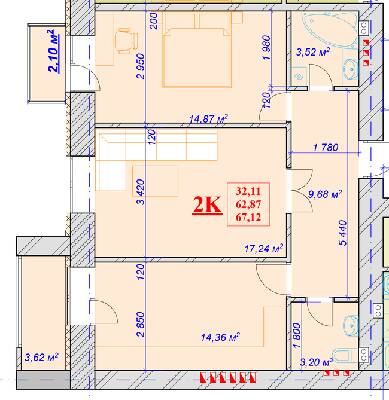 2-комнатная 67.12 м² в ЖК на ул. Независимости, 146А от 13 200 грн/м², Ивано-Франковск