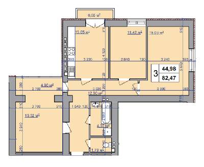 3-кімнатна 82.47 м² в ЖК на вул. Шевченко, 52 від 25 350 грн/м², Івано-Франківськ