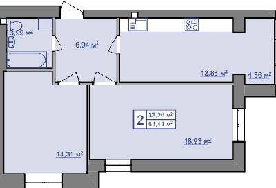 2-комнатная 61.41 м² в ЖК Парковий маєток от 9 700 грн/м², Ивано-Франковск