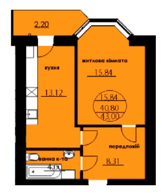 1-кімнатна 43 м² в ЖК Нова оселя плюс від забудовника, м. Надвірна