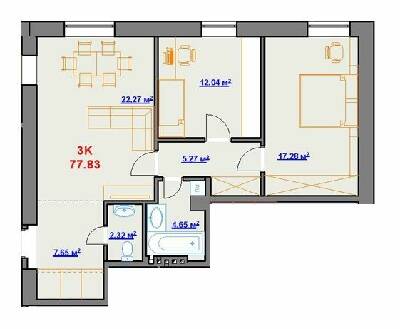 3-кімнатна 77.83 м² в ЖК на пл. Шептицького, 8 від 18 200 грн/м², м. Калуш