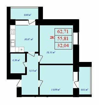 2-комнатная 62.71 м² в ЖК на вул. Тисменицька от застройщика, Ивано-Франковск