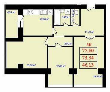 3-комнатная 75.6 м² в ЖК на вул. Тисменицька от застройщика, Ивано-Франковск