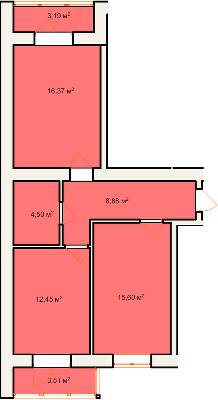 2-кімнатна 64.5 м² в ЖК Сонячний від 12 600 грн/м², м. Калуш