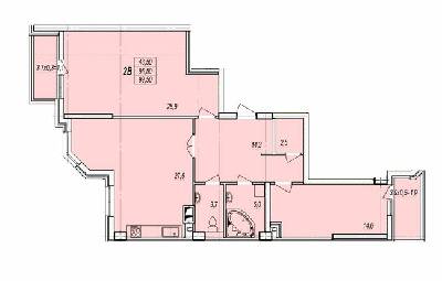 2-комнатная 99.5 м² в ЖК Дмитриевский от застройщика, Одесса