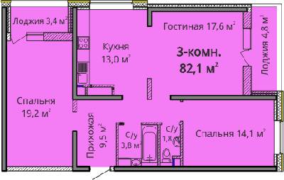 3-комнатная 82.1 м² в ЖК Альтаир 3 от 24 650 грн/м², Одесса