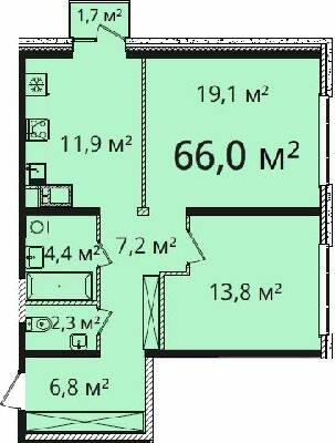 2-кімнатна 66 м² в Апарт-комплекс Морська резиденція від 24 400 грн/м², Одеса