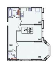 2-комнатная 65.1 м² в ЖК Янтарный от 15 950 грн/м², с. Иличанка