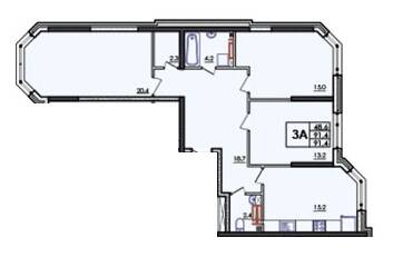 3-комнатная 91.4 м² в ЖК Янтарный от 15 400 грн/м², с. Иличанка