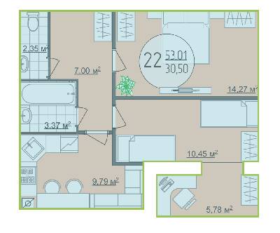 2-комнатная 53.01 м² в ЖК Кемпинг Сити от 13 500 грн/м², пгт Стрижавка