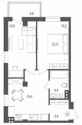 2-комнатная 51 м² в ЖК Дом на Мещанской от 29 350 грн/м², Одесса