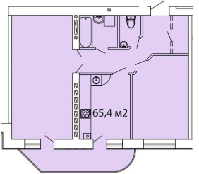 2-кімнатна 65.4 м² в ЖК Теплий дім від 13 200 грн/м², с. Крижанівка