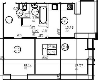 2-комнатная 55.18 м² в ЖК Уютный от 19 200 грн/м², Одесса