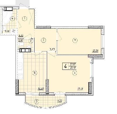 2-кімнатна 59.07 м² в ЖК Башни Фонтана від 21 850 грн/м², Одеса