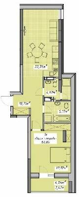 1-комнатная 62.8 м² в ЖК Otrada Sky от застройщика, Одесса