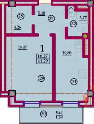 1-комнатная 41.29 м² в ЖК Вентимилья от 38 700 грн/м², Одесса