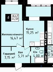 1-кімнатна 44.58 м² в ЖК Sea Town від 21 200 грн/м², Одеса