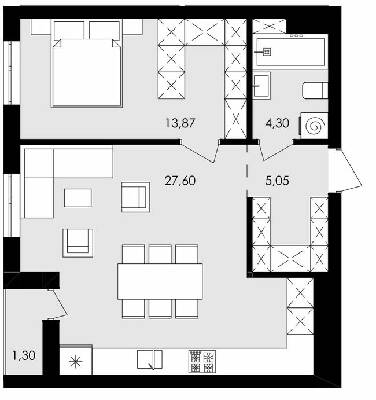 1-комнатная 52.12 м² в ЖК Avalon Holiday от застройщика, с. Сокольники