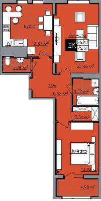 2-кімнатна 75.61 м² в ЖК Нове Життя від 17 000 грн/м², Львів