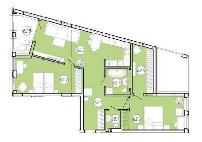 2-кімнатна 84.65 м² в ЖК Forum Apartments від 48 950 грн/м², Львів