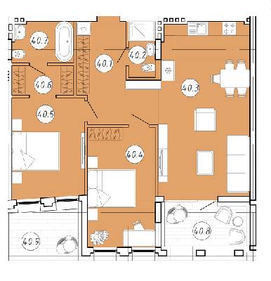 2-кімнатна 88.05 м² в ЖК Forum Apartments від 47 850 грн/м², Львів