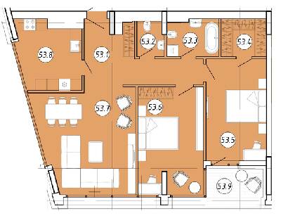 2-комнатная 96.24 м² в ЖК Forum Apartments от 46 750 грн/м², Львов